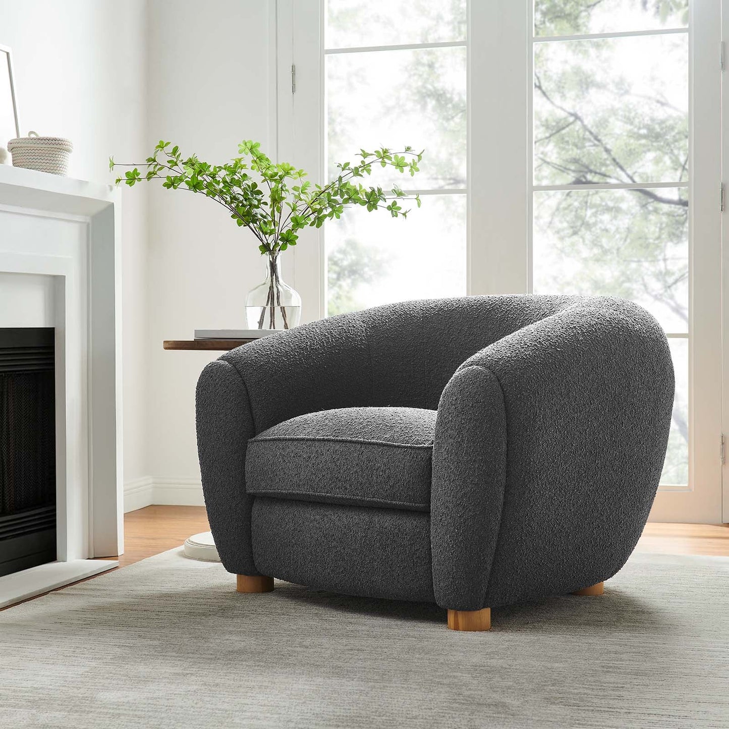 Abundant Boucle Upholstered Fabric Armchair By Modway | Armchairs