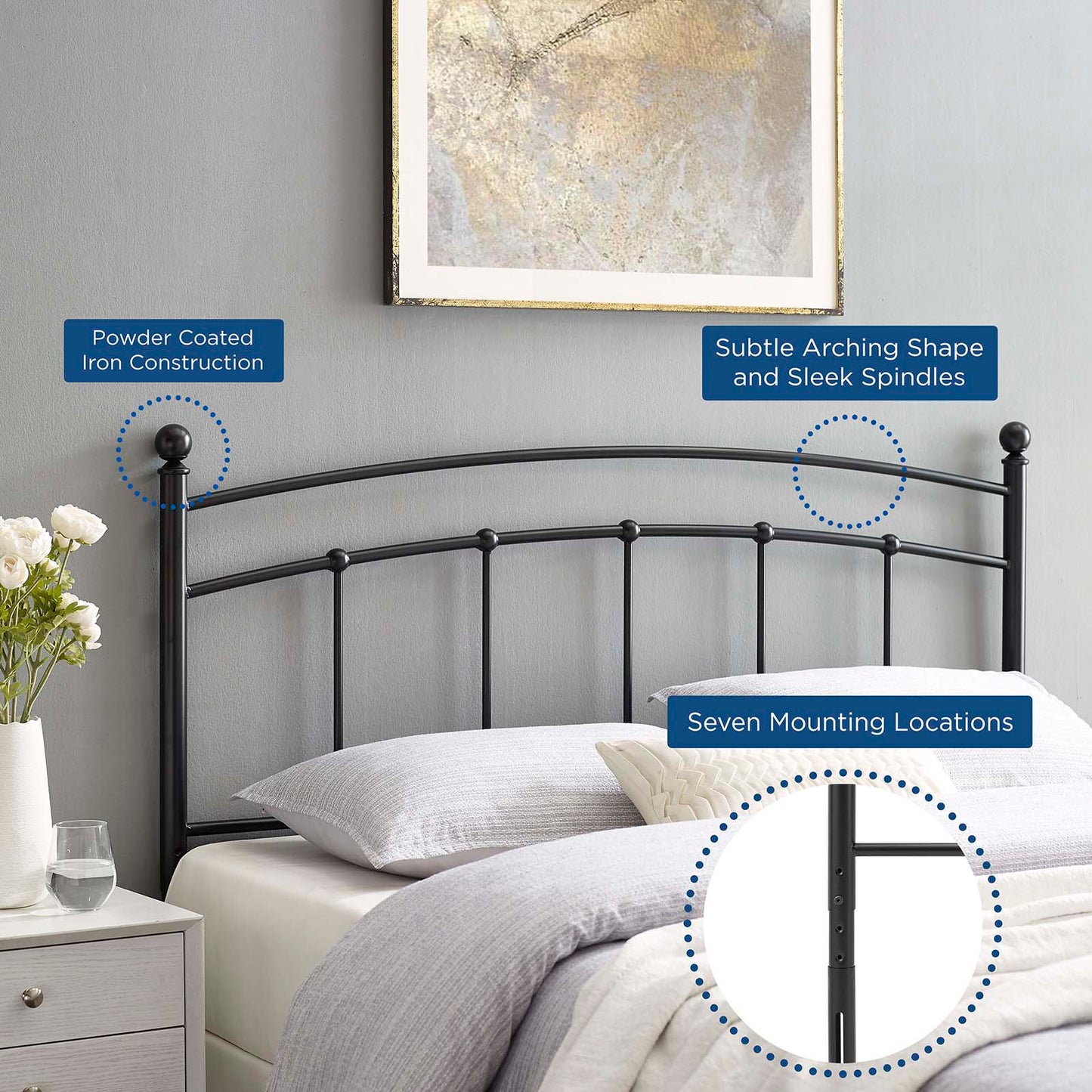 Abigail Full Metal Headboard By Modway - MOD-6157 | Headboards - 6