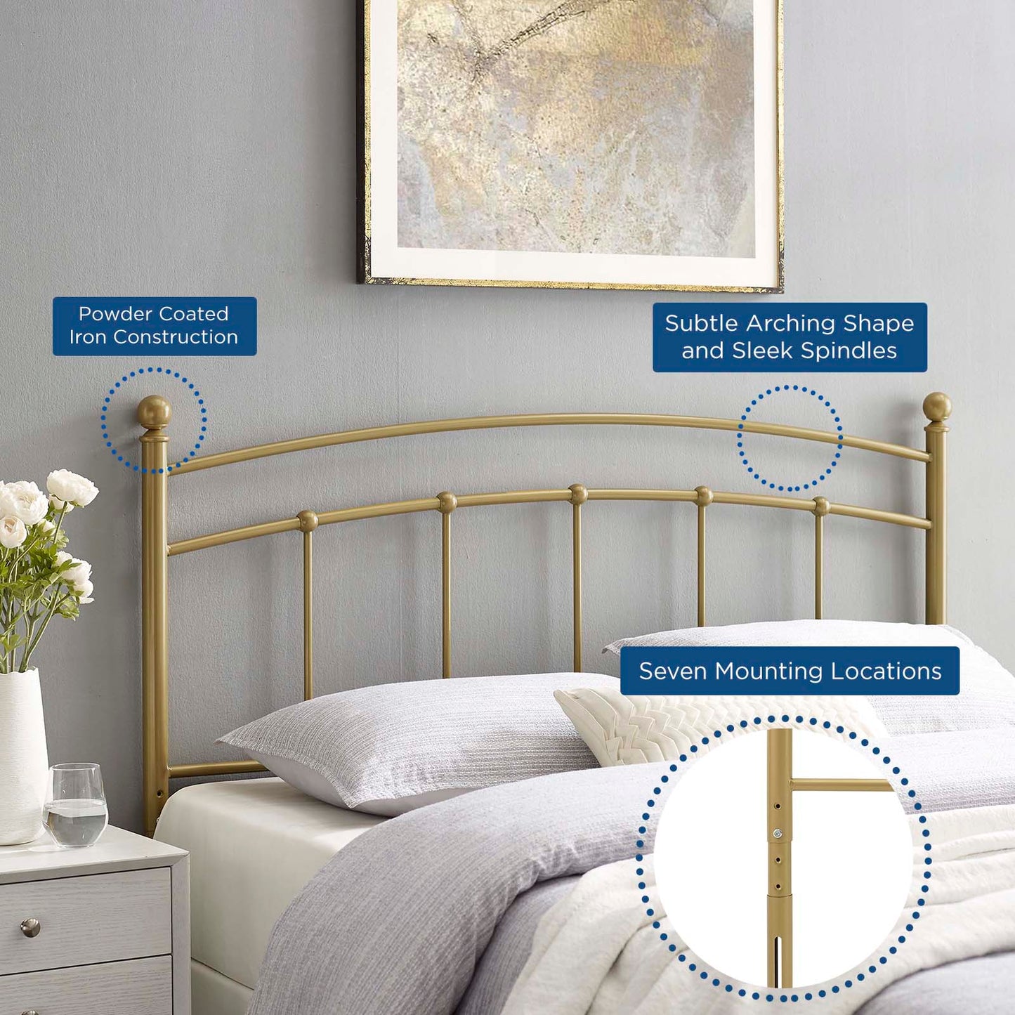Abigail Full Metal Headboard By Modway - MOD-6157 | Headboards - 10
