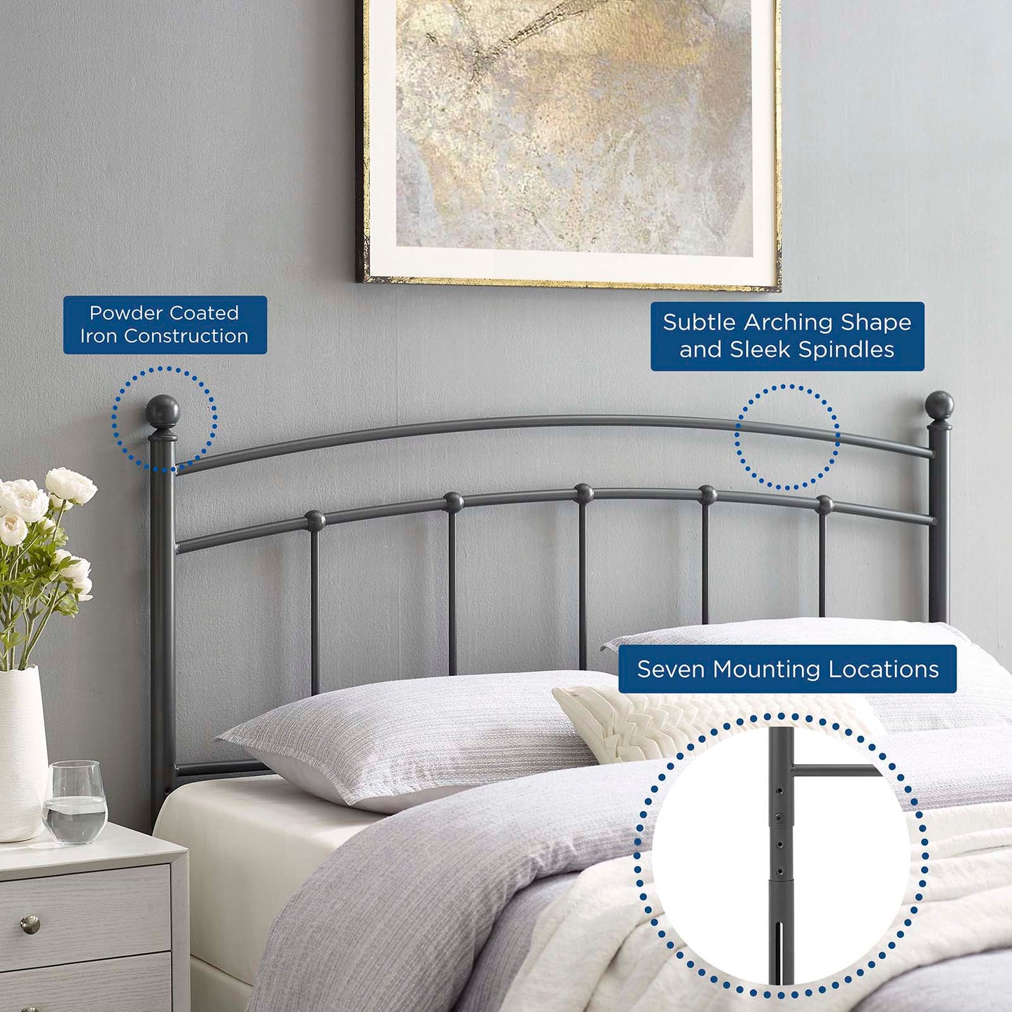 Abigail Full Metal Headboard By Modway - MOD-6157 | Headboards - 18