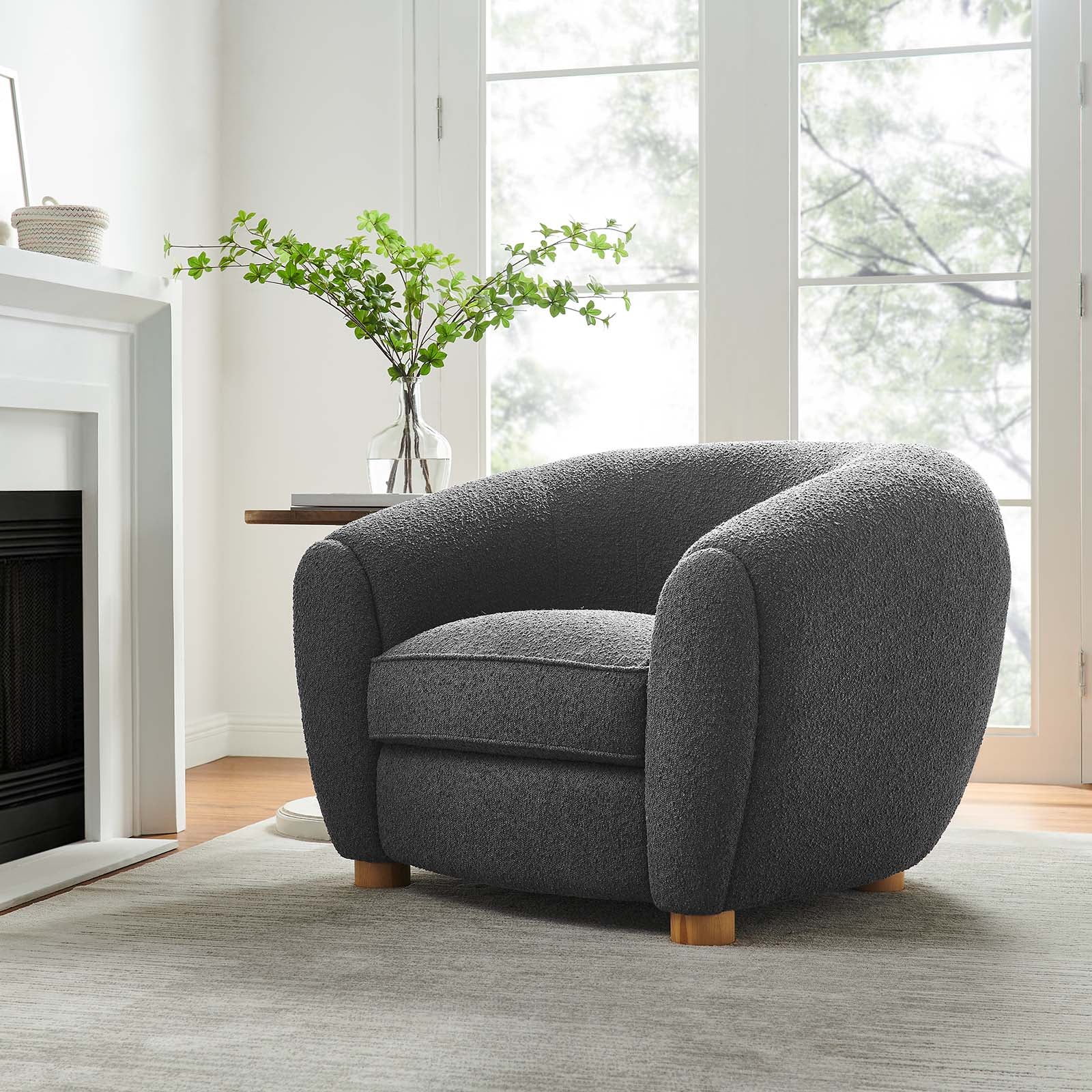 Abundant Boucle Upholstered Fabric Armchair By Modway | Armchairs