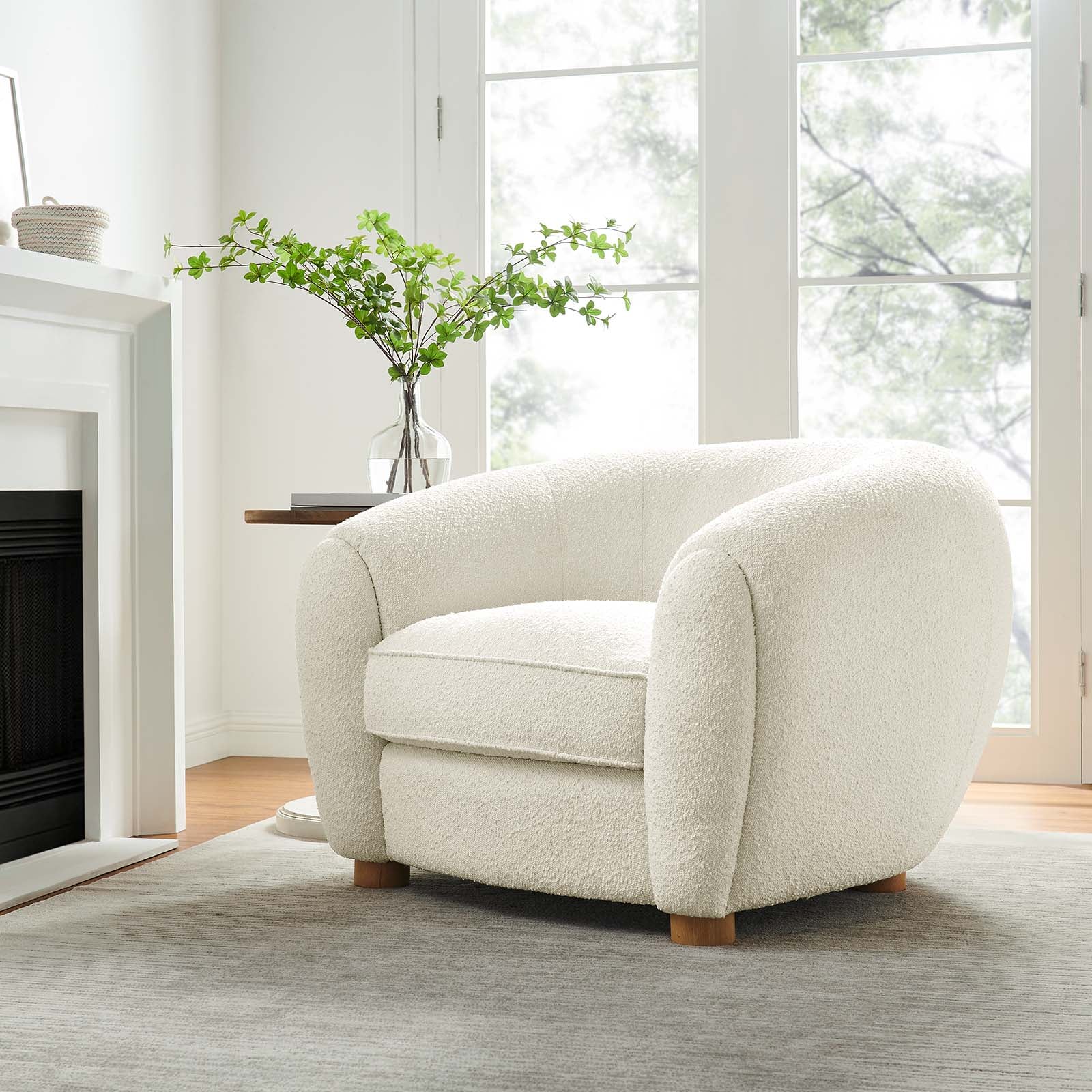 Abundant Boucle Upholstered Fabric Armchair By Modway | Armchairs | 