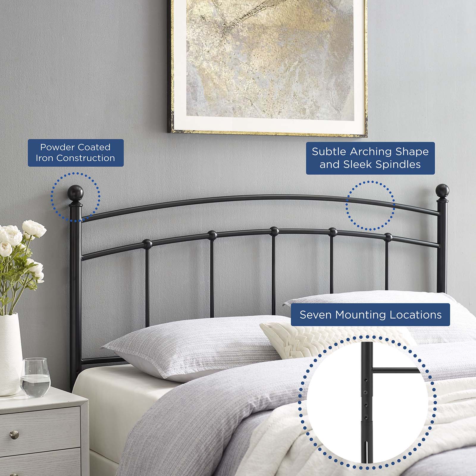 Abigail Full Metal Headboard By Modway - MOD-6157 | Headboards - 6