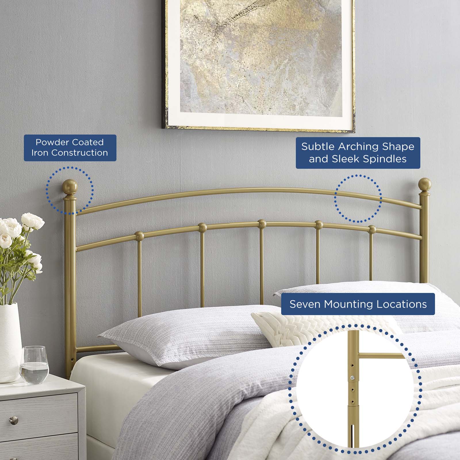 Abigail Full Metal Headboard By Modway - MOD-6157 | Headboards - 10