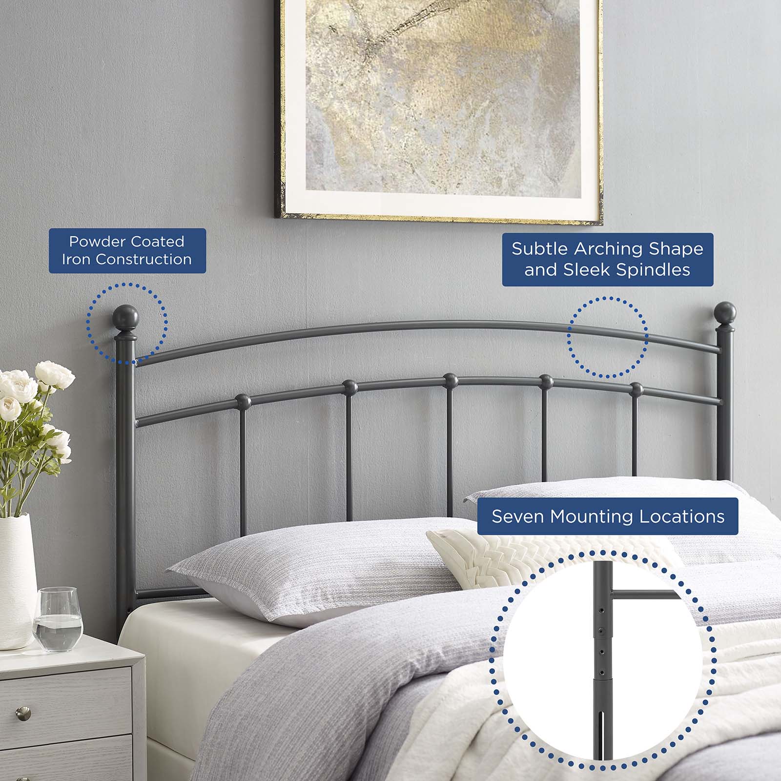 Abigail Full Metal Headboard By Modway - MOD-6157 | Headboards - 18