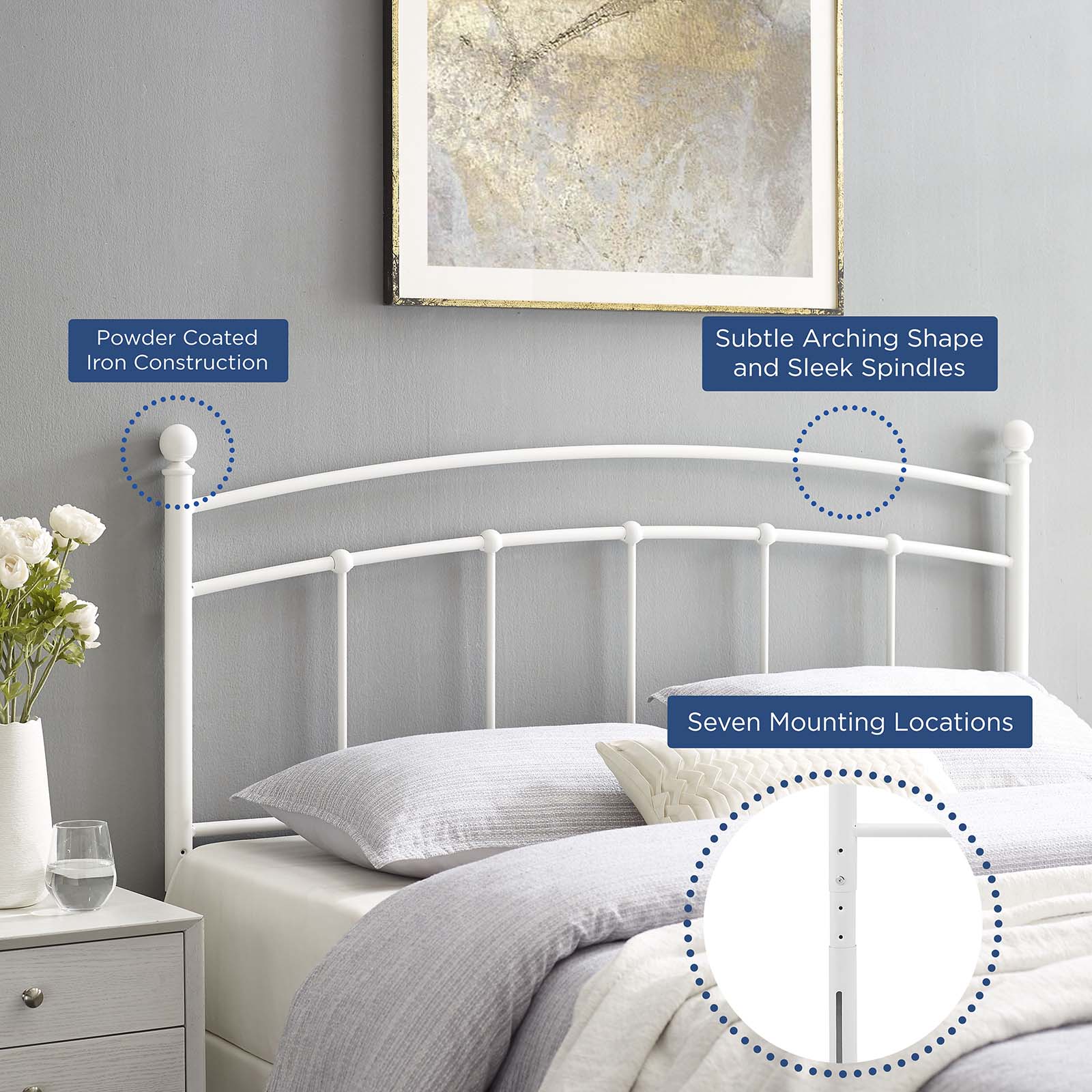 Abigail Full Metal Headboard By Modway - MOD-6157 | Headboards - 24